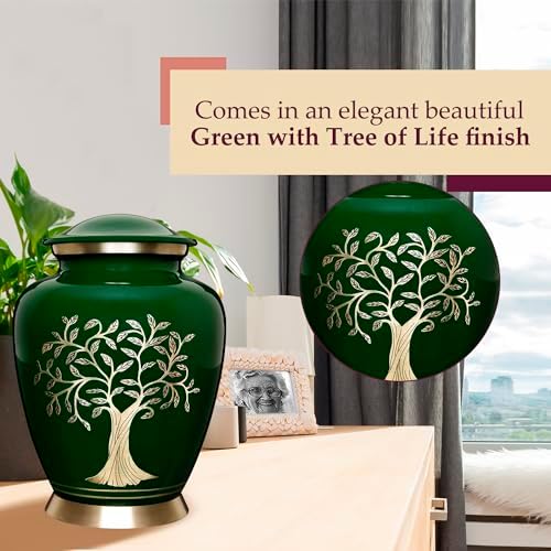 Trupoint Memorials Cremation Urn Tree of Life Large Dark Green