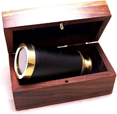 PIRU 6 Inch Nautical Marine Telescope with Wooden Box