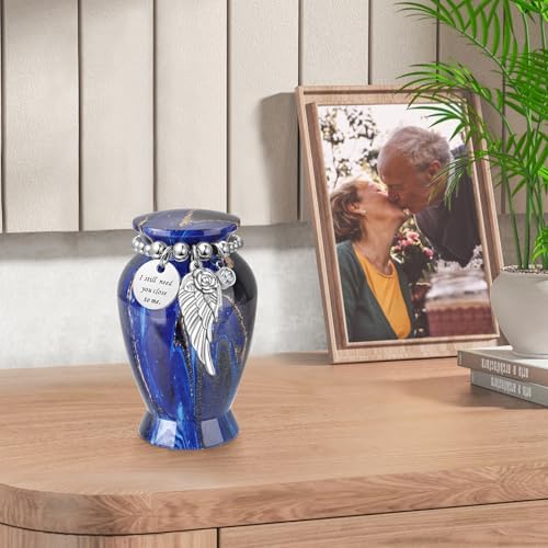 XIUDA Memorial Urns for Ashes with Angel Wing Charm