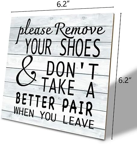 Shoes Off Wood Sign for Home Decor