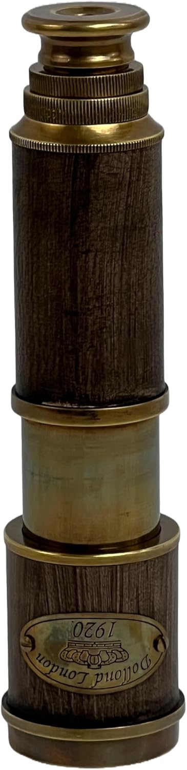 RS INTERNATIONAL 42 cm Antique Brass Folding Telescope Nautical Spyglass for Travel Dcor