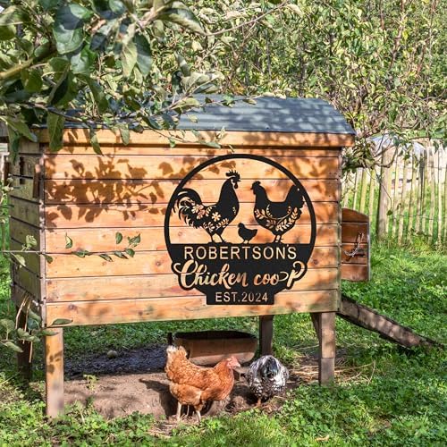 Custom Chicken Coop Metal Sign for Farmhouse Wall Decor