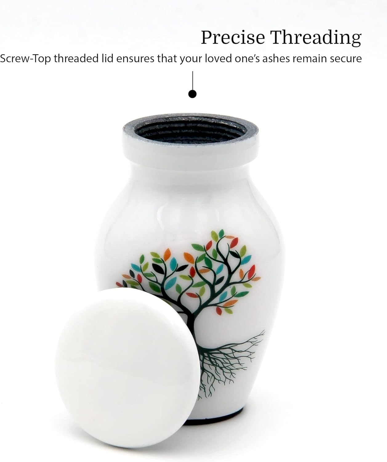 White Small Urn for Human Ashes - Set of 4 Decorative Urns