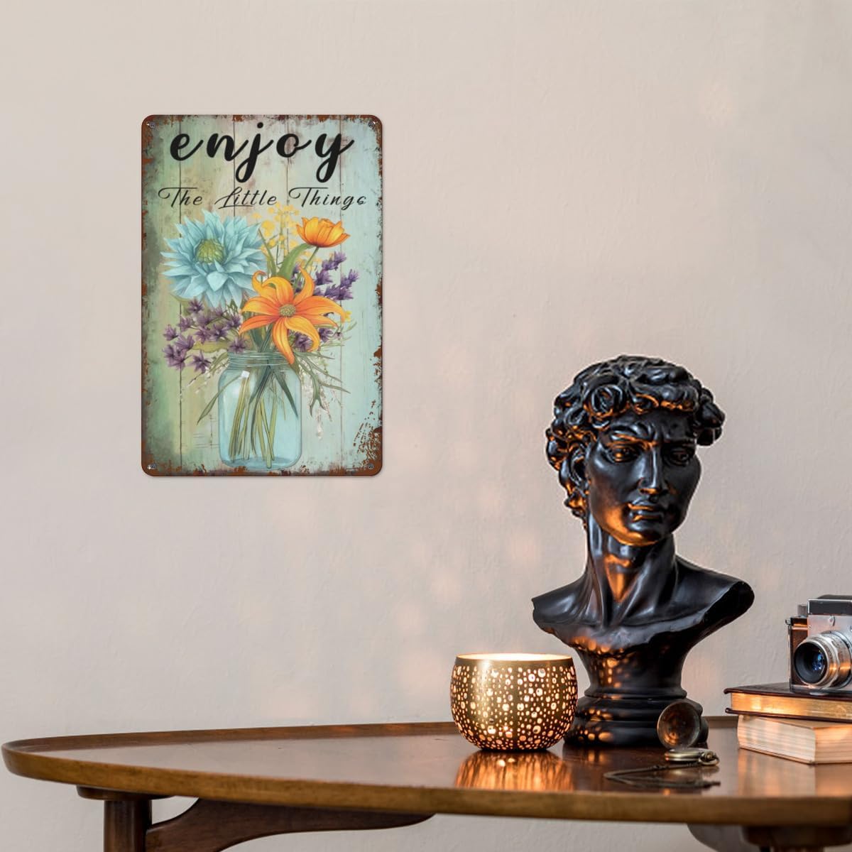 Vintage Metal Tin Signs Boho Decor Wall Art