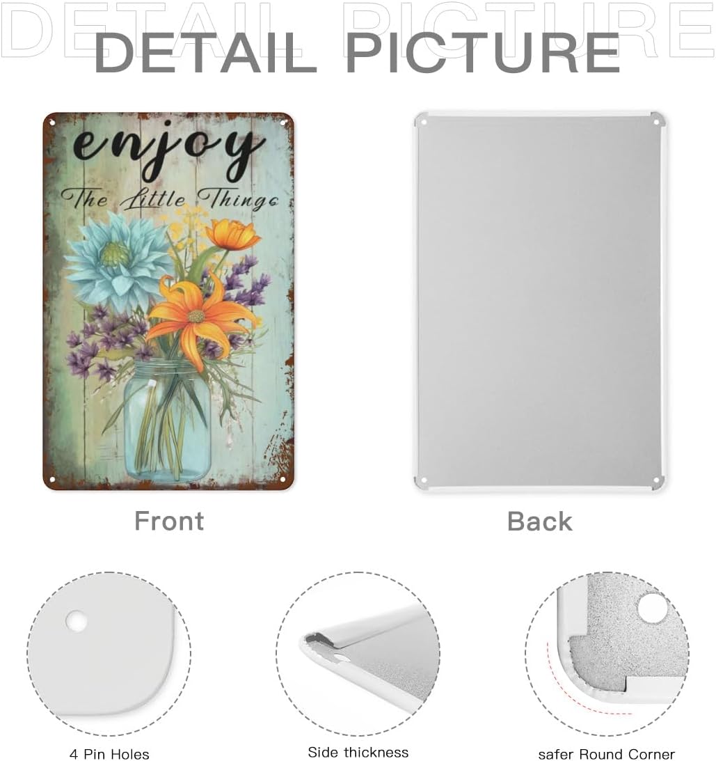 Vintage Metal Tin Signs Boho Decor Wall Art