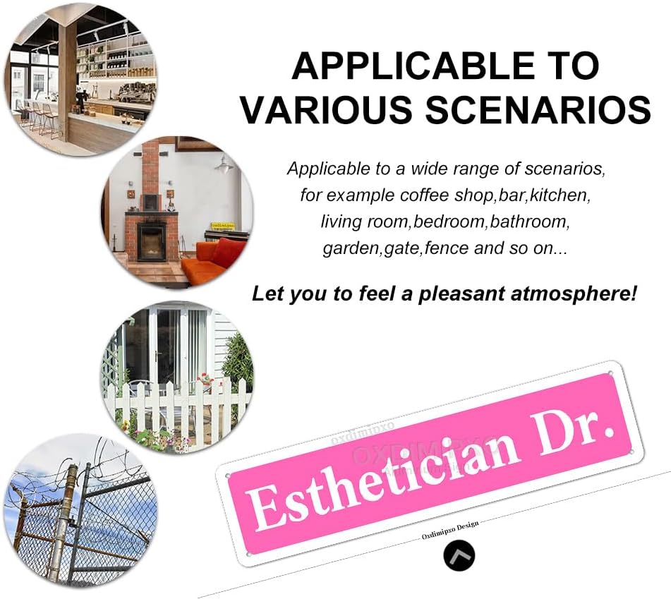 Metal Sign Esthetician DR Funny Pink Road Plaque Wall Art Decor