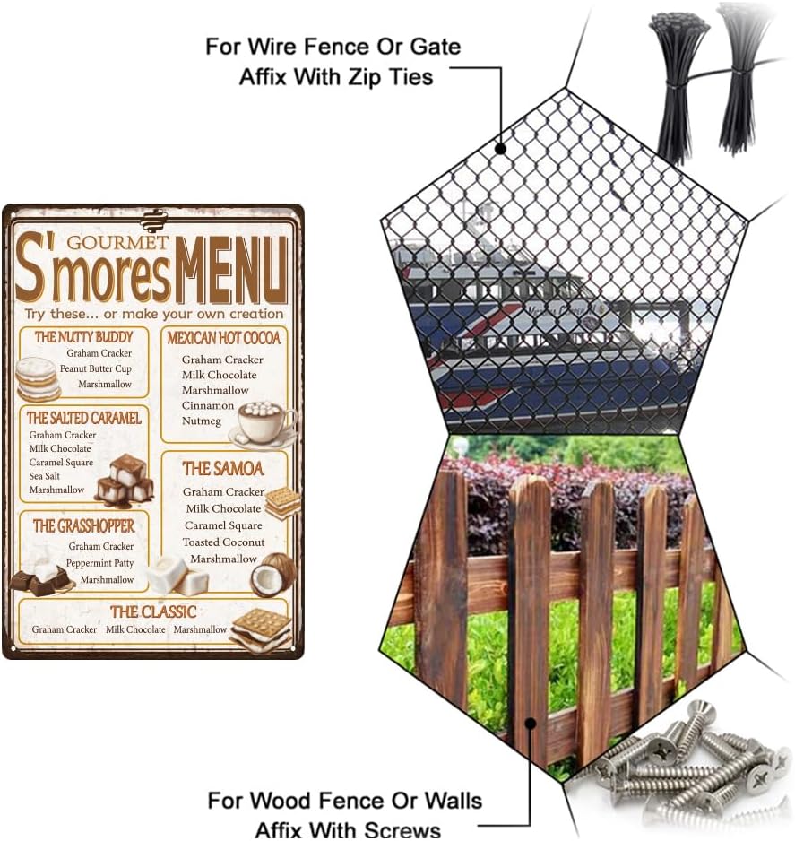 SUPERDANT Vintage SMore Dessert Tin Sign Decor