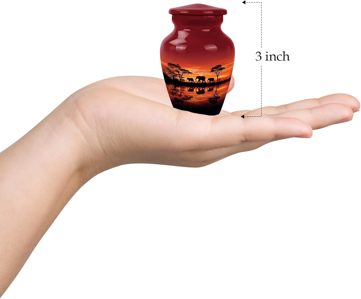 Mini Ash Urns Set of 4 - 3 Inch Decorative Cremation Urns