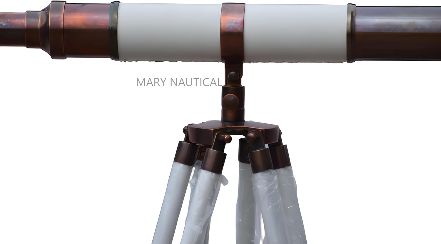 Vintage Antique Brass Telescope with Wooden Tripod Stand