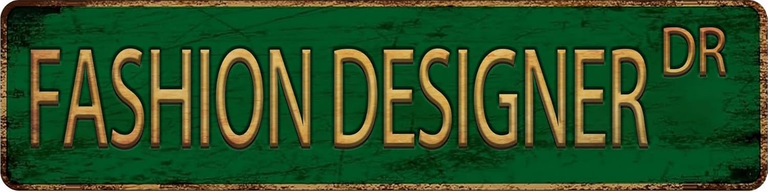 Vintage Metal Tin Sign Fashion Designer 4x16 Inch