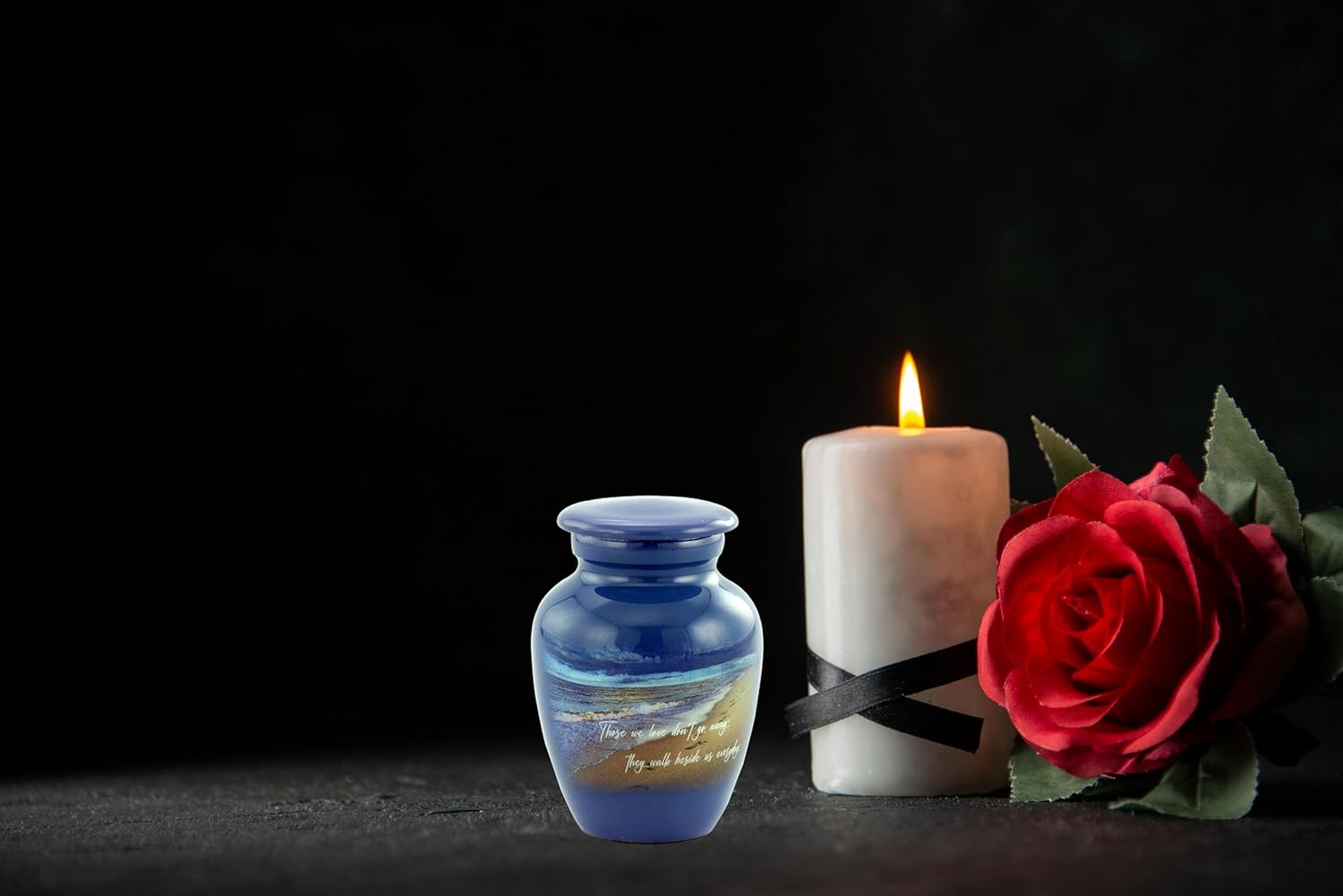 Footprints Keepsake Urn For Ashes - Miniature Handcrafted Urn With Premium Box And Velvet Bag