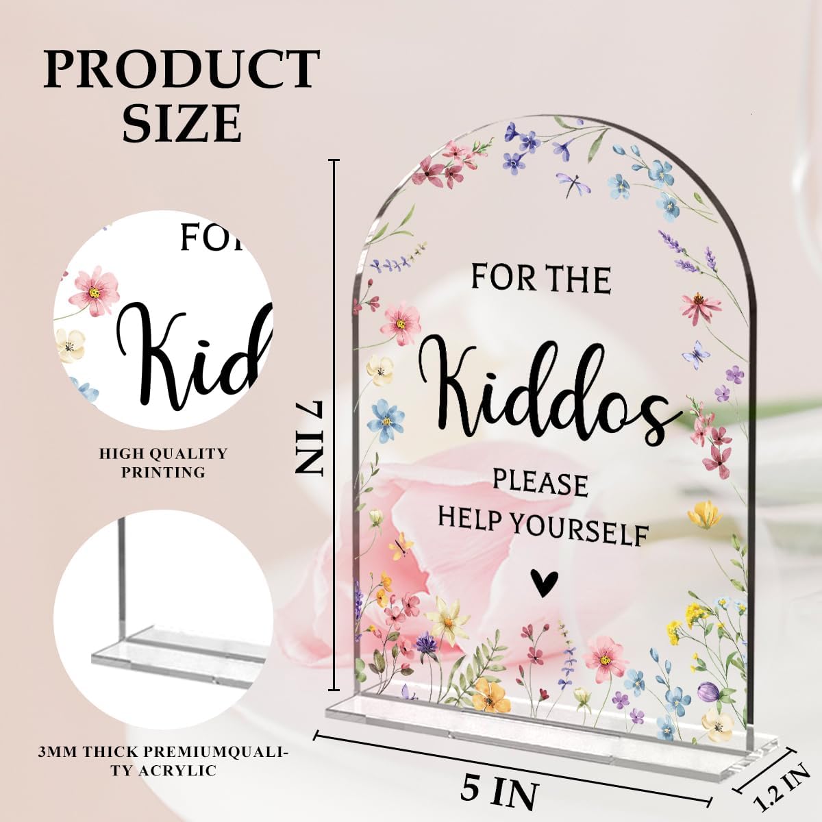 Kids Wedding Sign Acrylic Plaque 5x7 Inch Decorative Sign For Ceremony And Reception