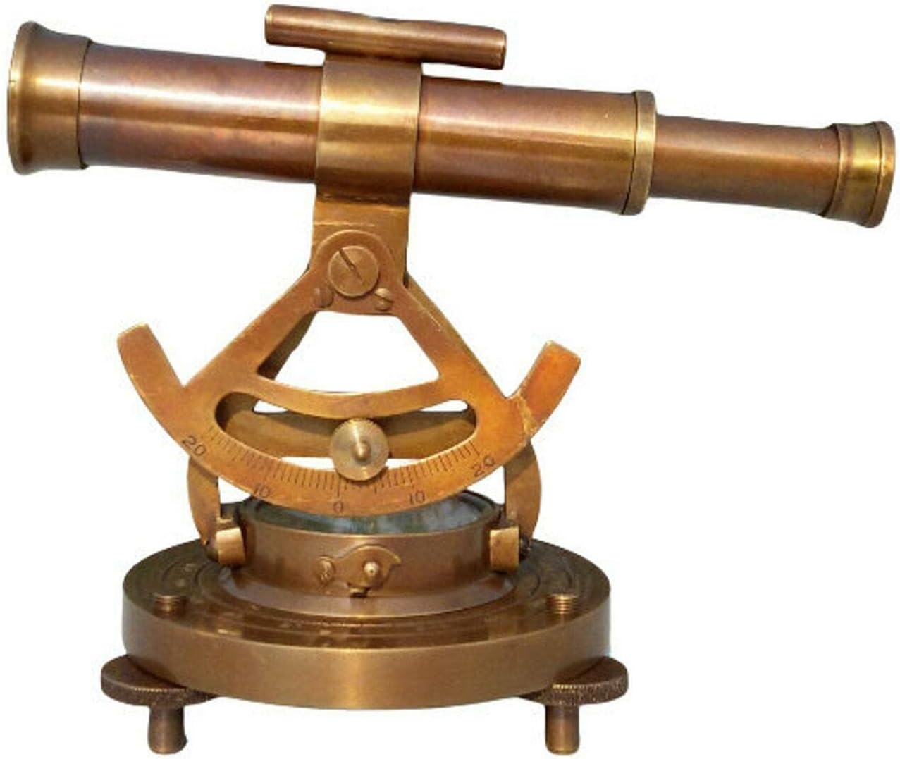 Vintage Brass Theodolite Telescope Compass Decor