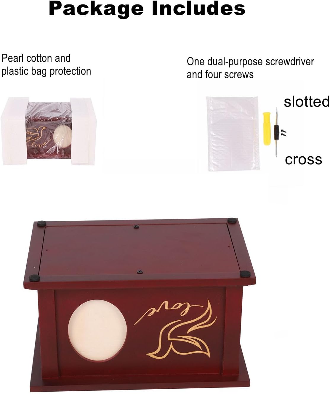 Wooden Urns for Human Ashes - Decorative Cremation Urn with Frame