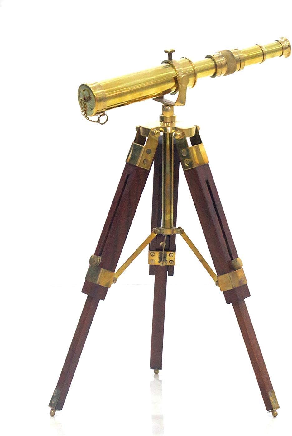 Nautical Brass Telescope with Tripod Stand Vintage Decor
