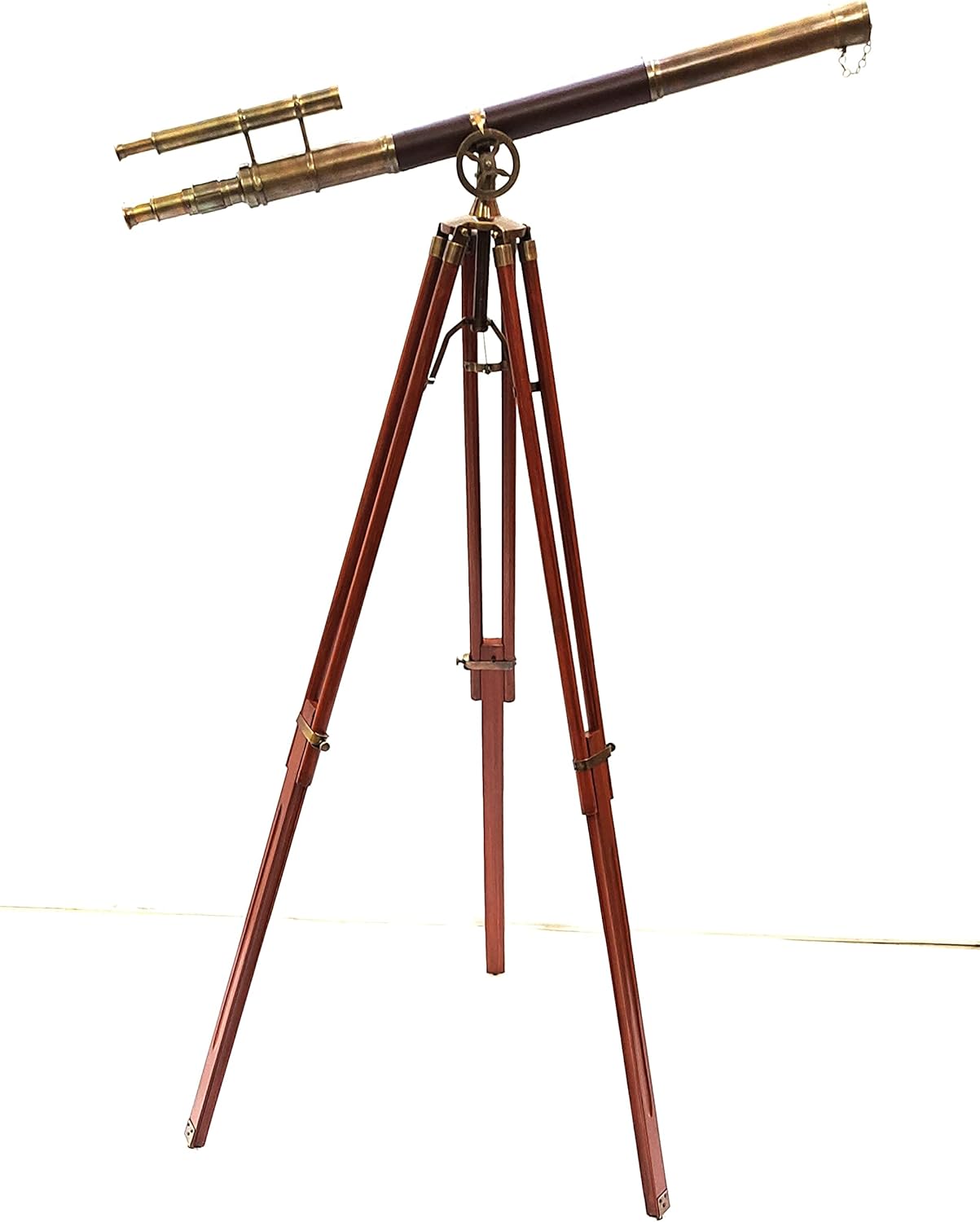 Vintage Harbor Master Telescope on Wooden Tripod
