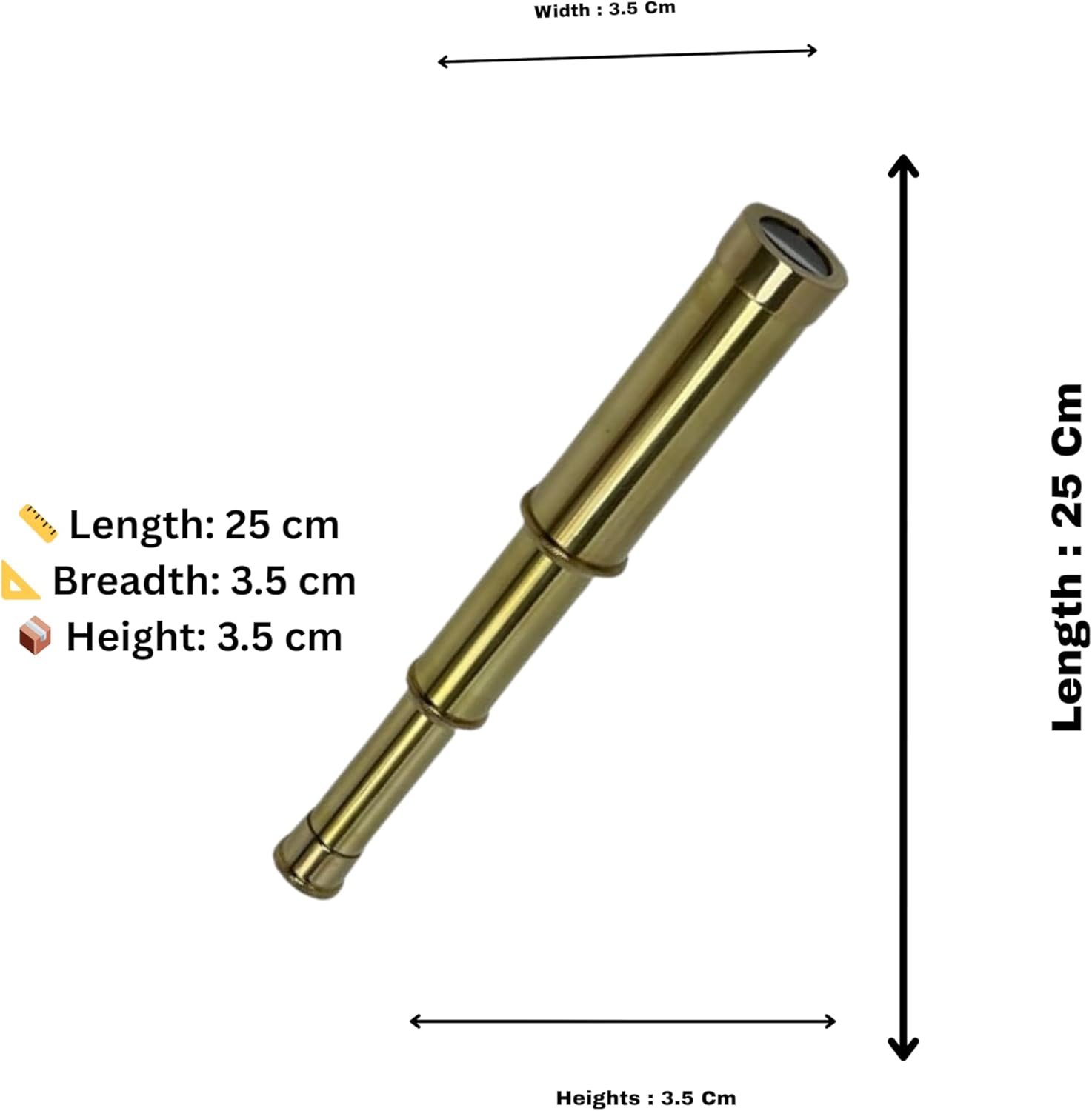 25 Inch Antique Brass Folding Telescope for Decor and Travel