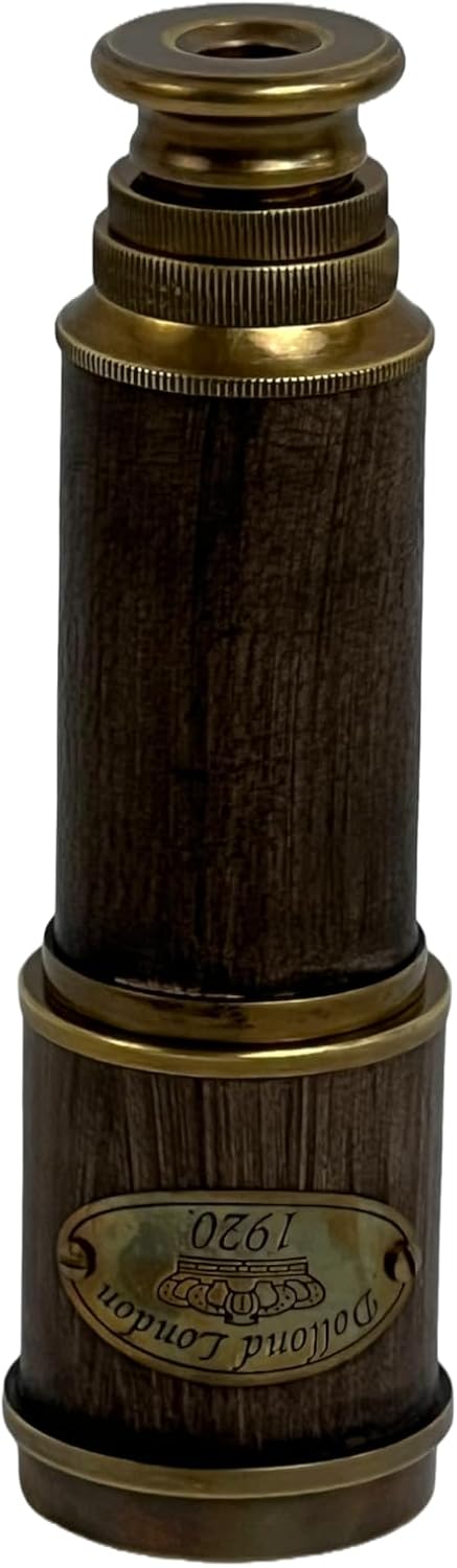 RS INTERNATIONAL 42 cm Antique Brass Folding Telescope Nautical Spyglass for Travel Dcor