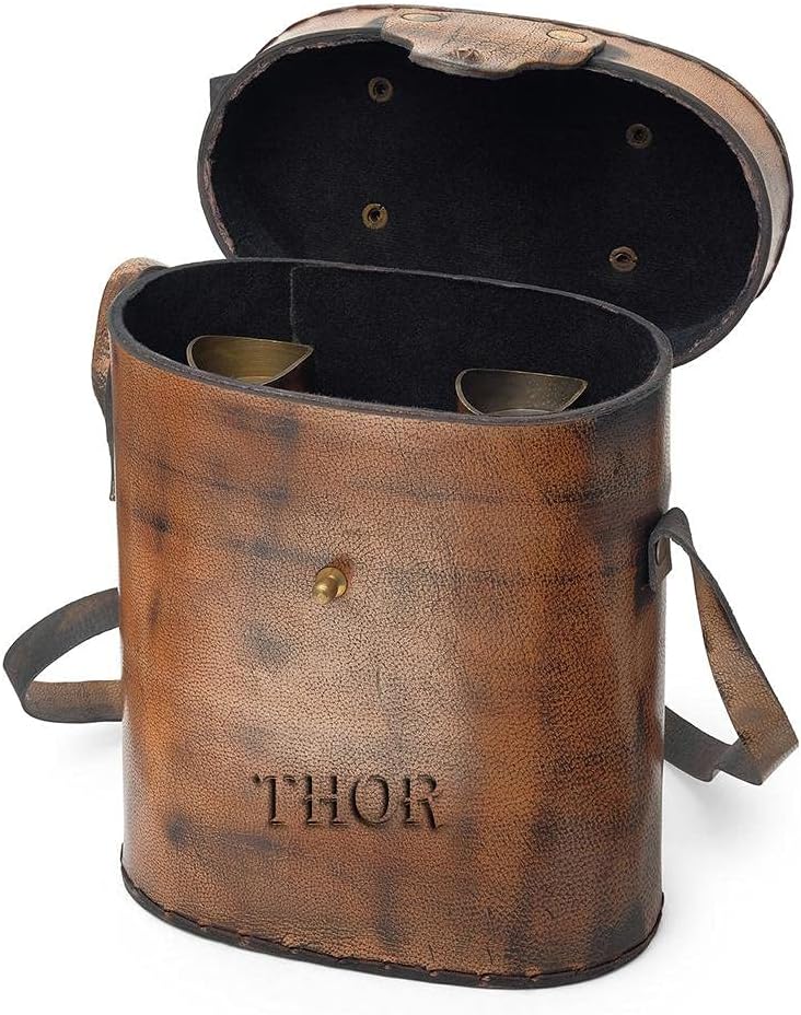 Maritime Vintage Brass Nautical Binocular with Leather Case