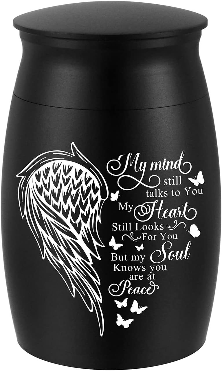 Small Urns for Human Ashes Aluminum Mini Urn for Ashes Wing Memorial Keepsake