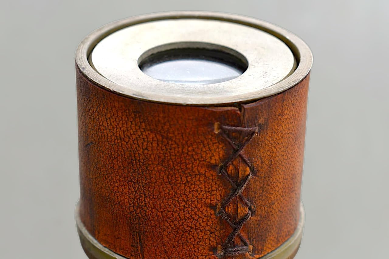 Globle Antique Craft Vintage Brass Binocular Telescope with Wooden Tripod Stand