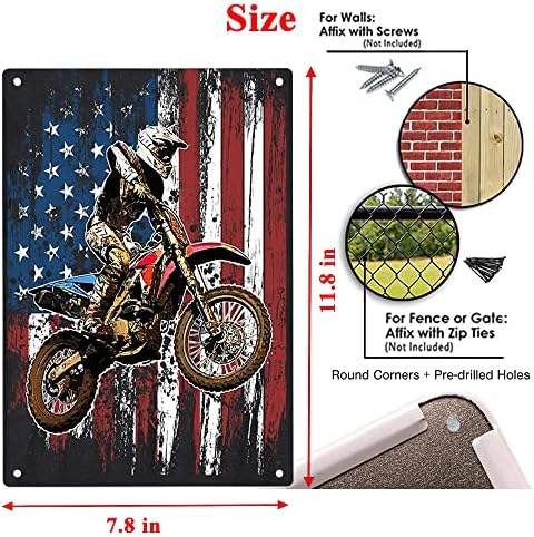 ERMUHEY Dirt Bike Racing Motocross Metal Tin Sign 12x8 Inch