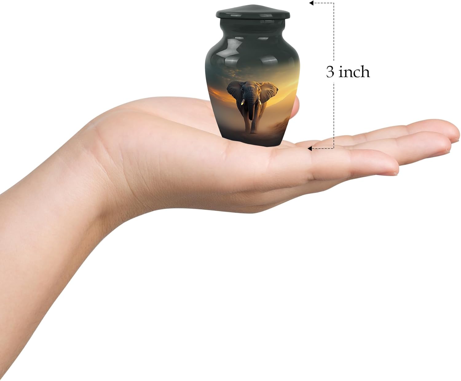 Elephant 3-Inch Cremation Urn for Ashes - Small Keepsake Urn for Men and Women