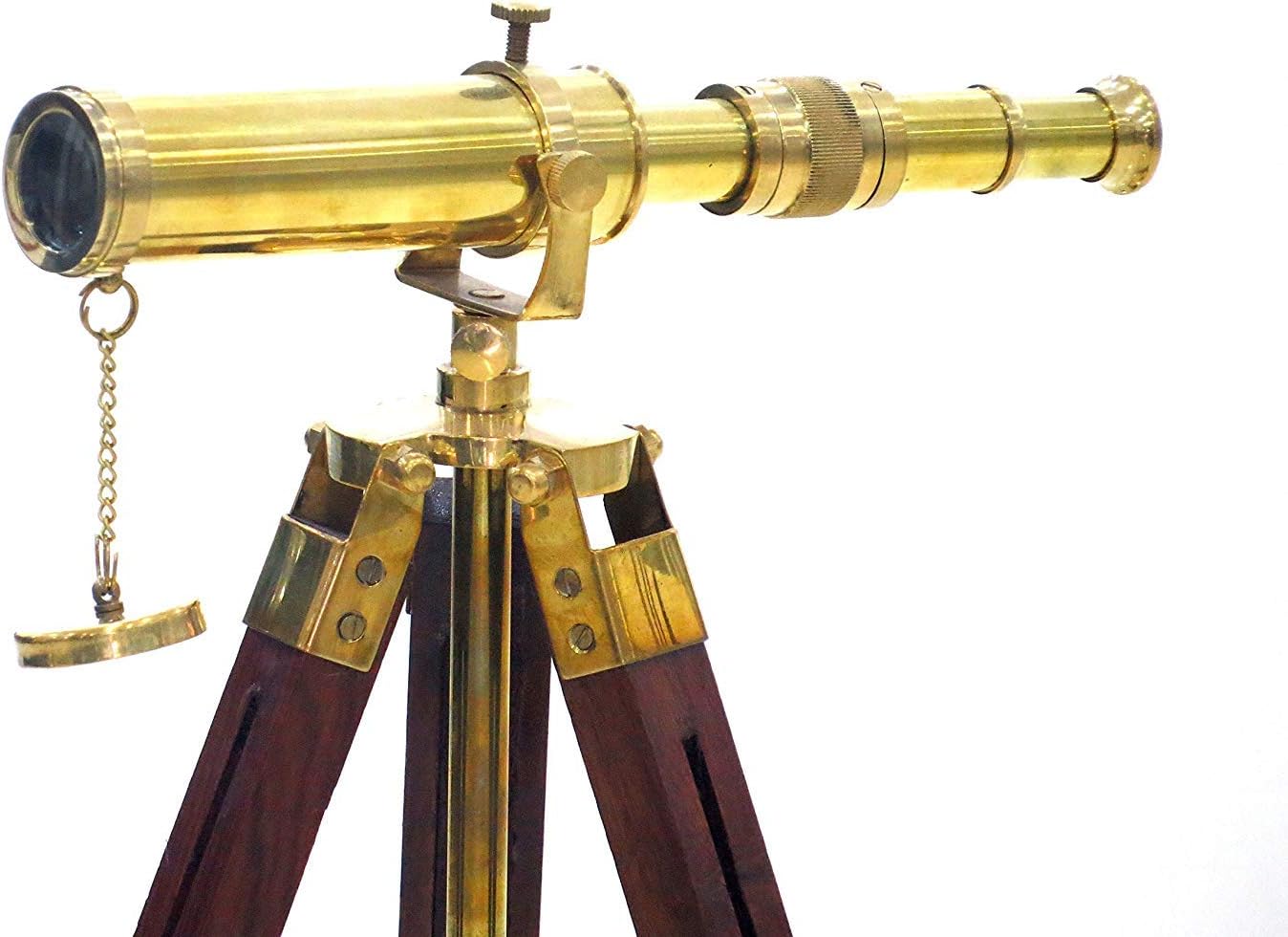 Nautical Brass Telescope with Tripod Stand Vintage Decor
