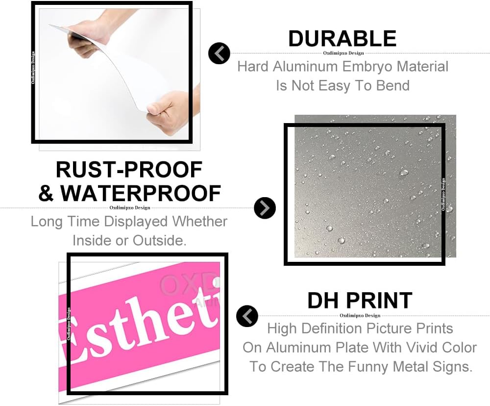 Metal Sign Esthetician DR Funny Pink Road Plaque Wall Art Decor