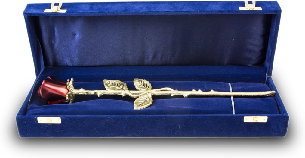 Rose Stem Bronze Memorial Urn for Ashes - Extra Small 1 Cubic Inch Capacity