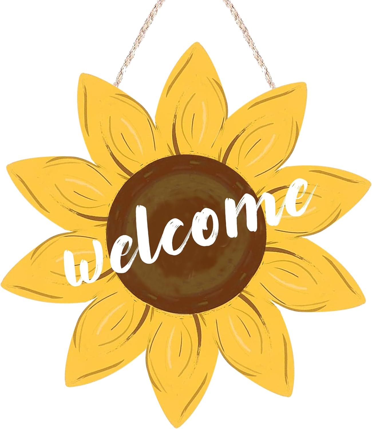 Sunflower Door Hanger Wooden Welcome Sign for Front Door Farmhouse Decor