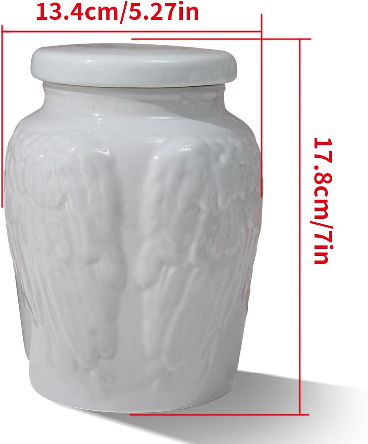 Angel Wings Ceramic Decorative Urns for Human Ashes - Fun Funeral Memorial Keepsake