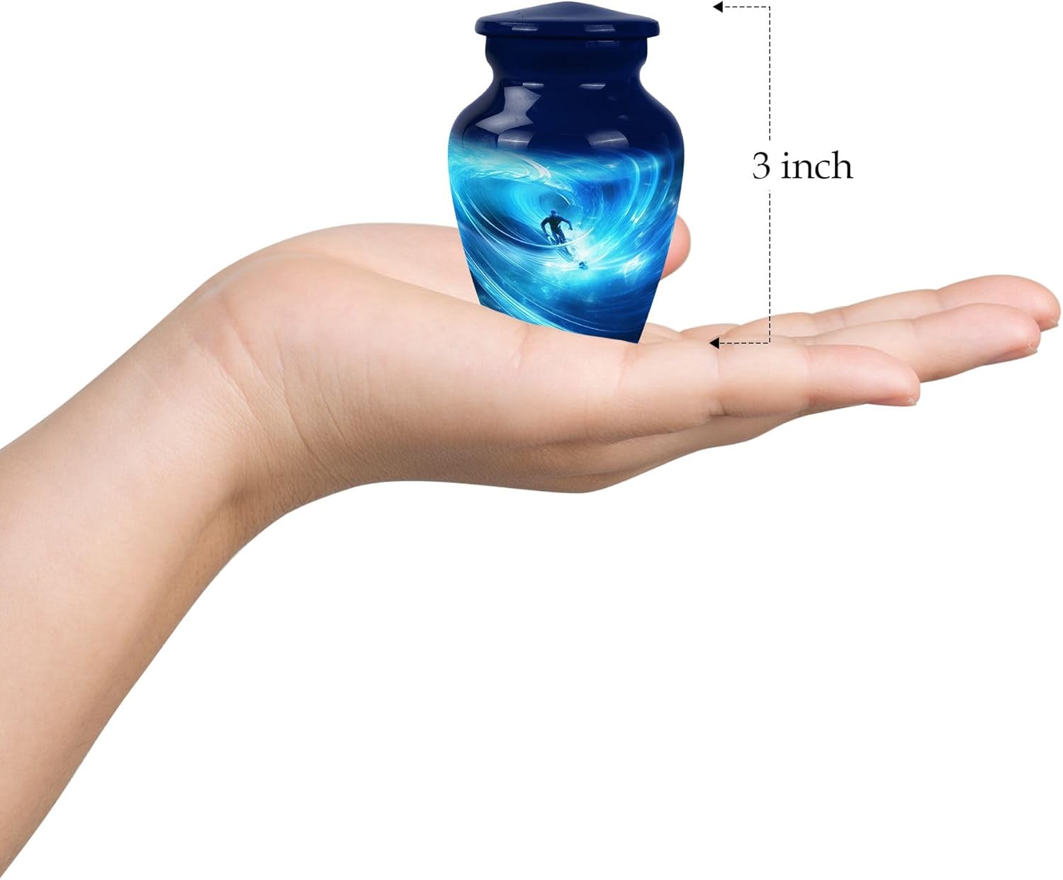 Small Colorful Ocean Urn - 3 Inch Cremation Urn for Mom Dad