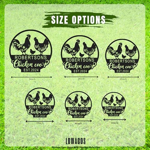 Custom Chicken Coop Metal Sign for Farmhouse Wall Decor