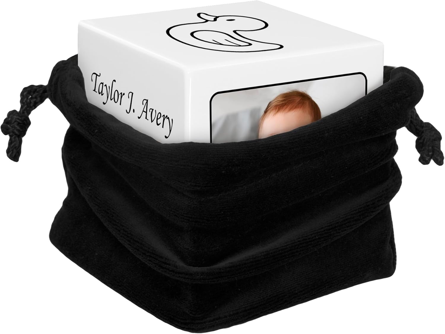 Stonewood Custom Photo Cremation Urn Cube for Infant Ashes - 15 Cubic Inch Capacity