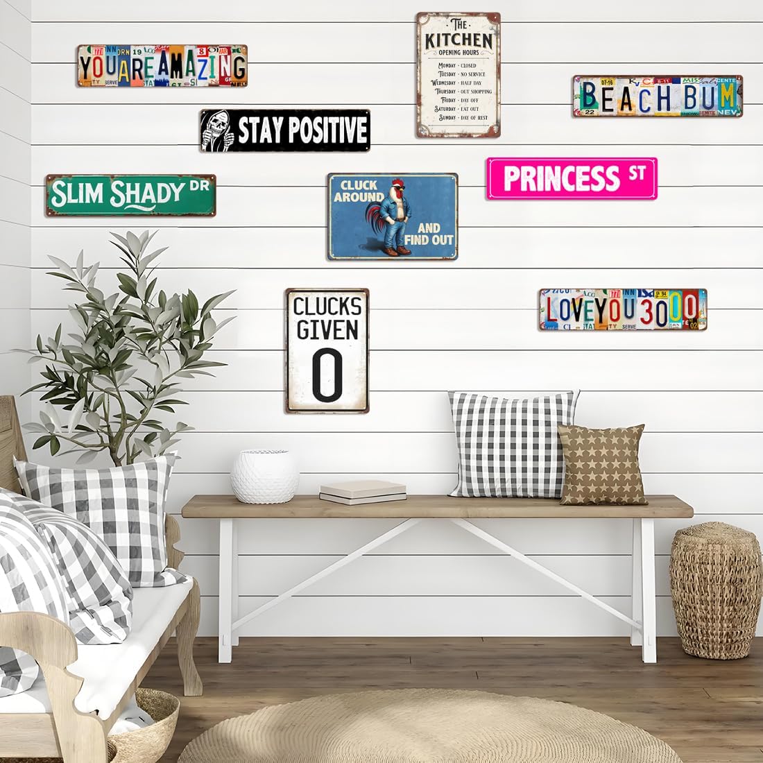 Vintage Wall Art Decor Metal Road Sign 16 X 4 Inch