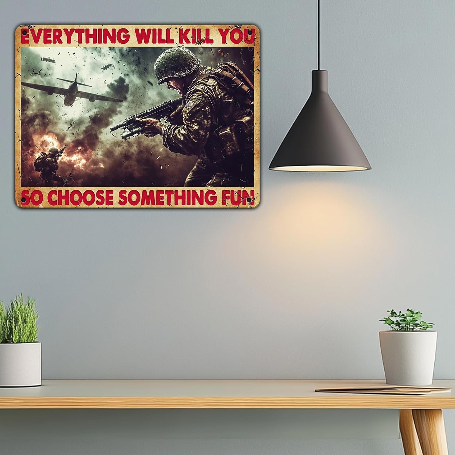 Funny Vintage Metal Tin Sign 12x8 Inch Wall Decor