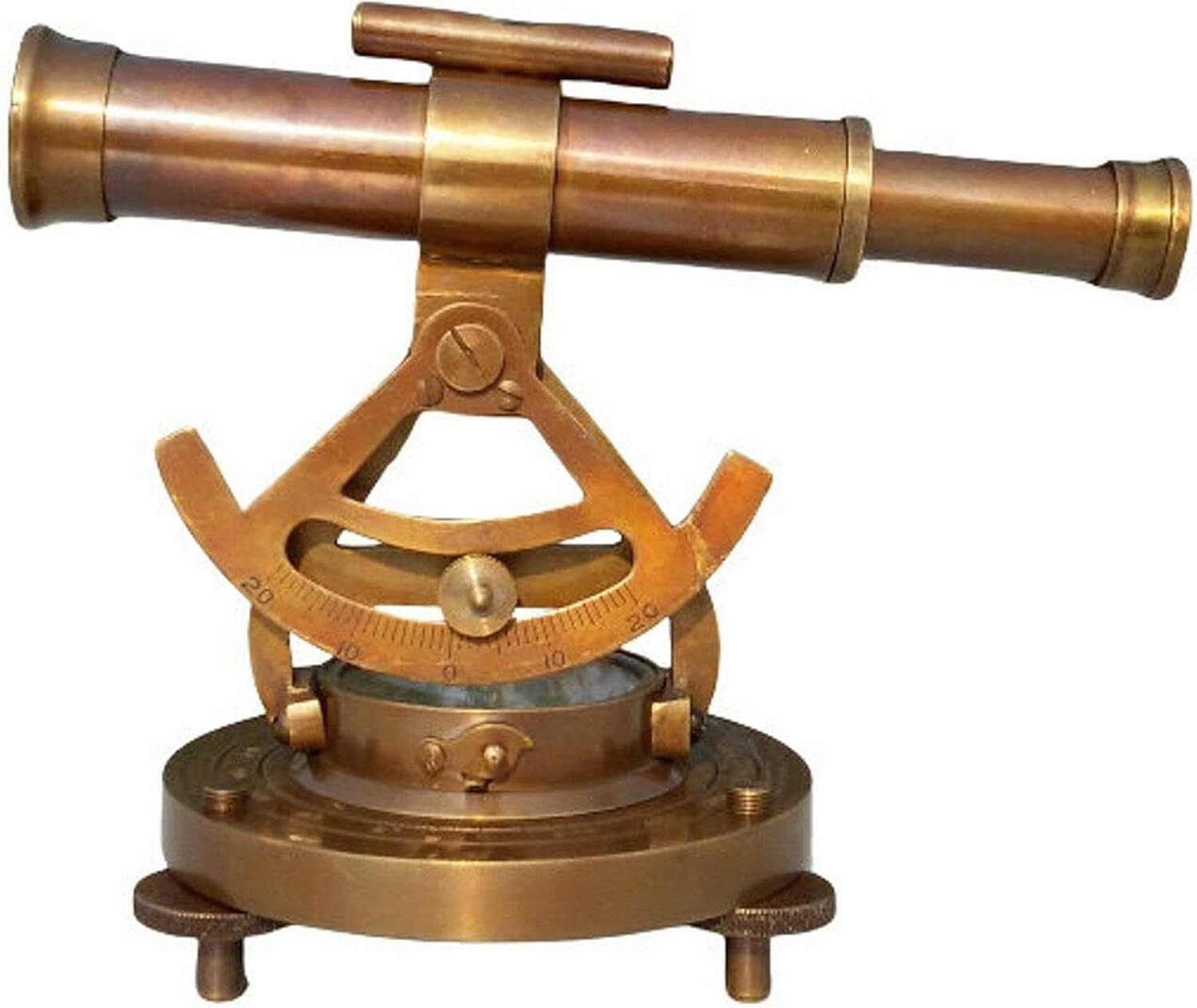 Vintage Brass Theodolite Telescope Compass Decor
