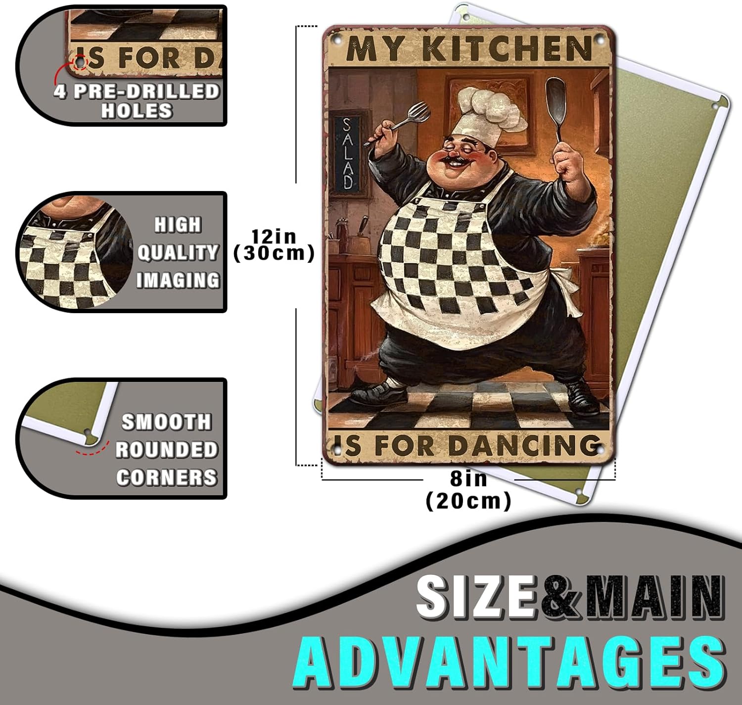 Retro Tin Sign for Home Kitchen Bar Coffee Shop Decor 8x12inch