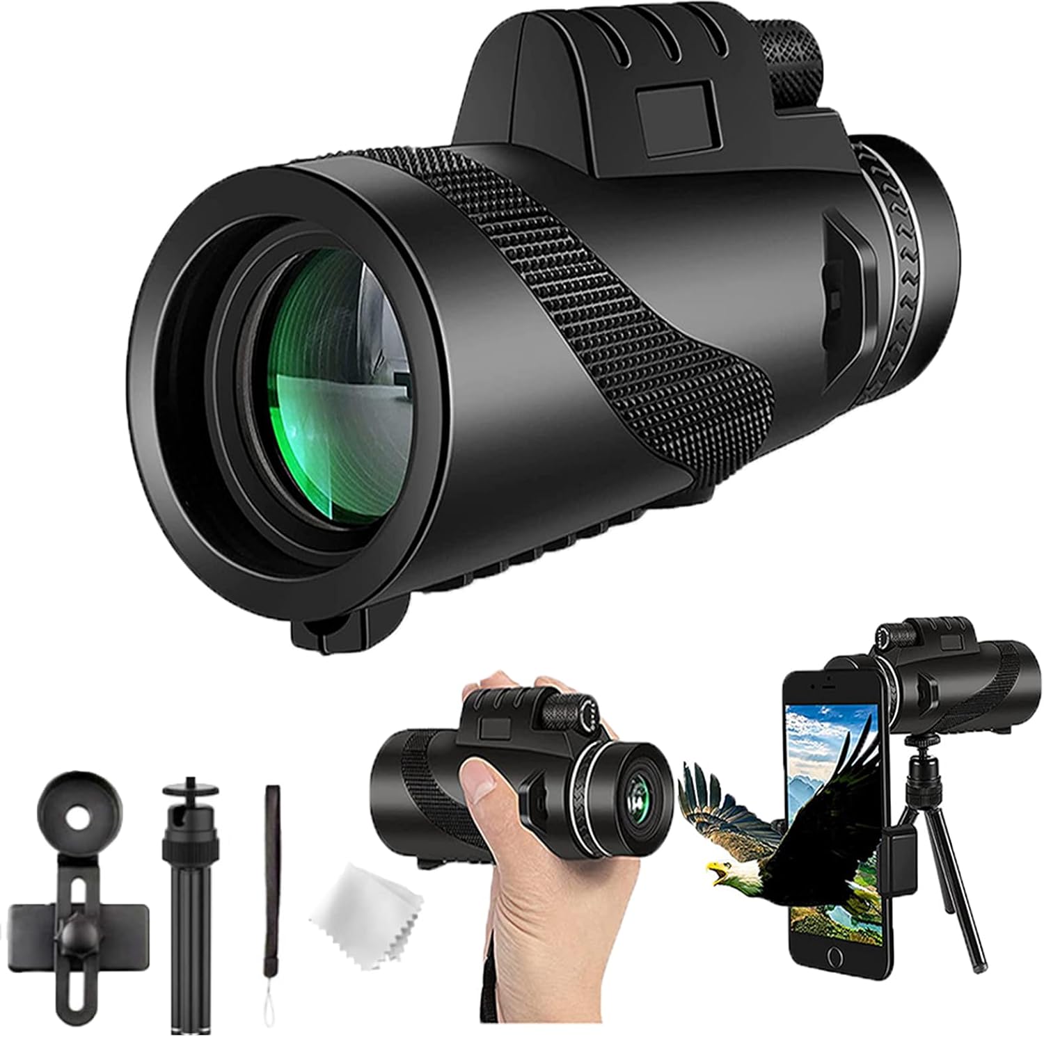 Night Vision Monocular Telescope for Adults Hunting Sports Outdoor Camping Travel Portable High Powered 80x100 HD