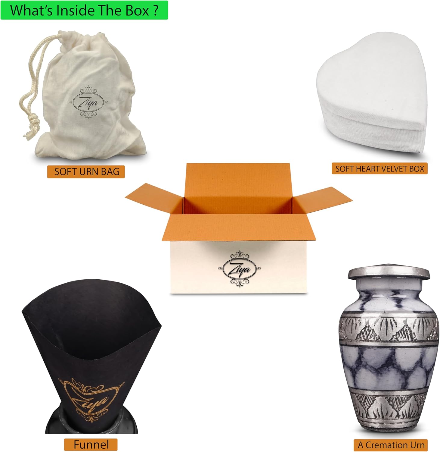 Small Cremation Urn with Velvet Case and Funnel - White Mini Keepsake for Family Pet or Loved Ones