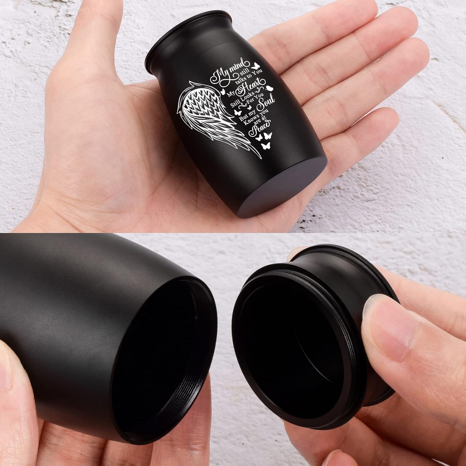 Small Urns for Human Ashes Aluminum Mini Urn for Ashes Wing Memorial Keepsake