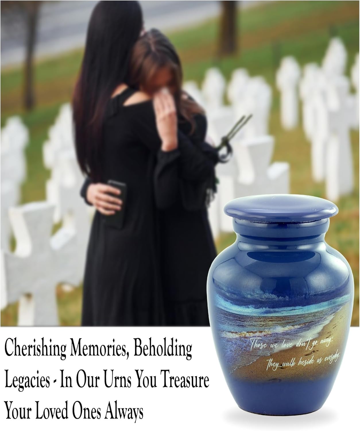 Footprints Keepsake Urn For Ashes - Miniature Handcrafted Urn With Premium Box And Velvet Bag