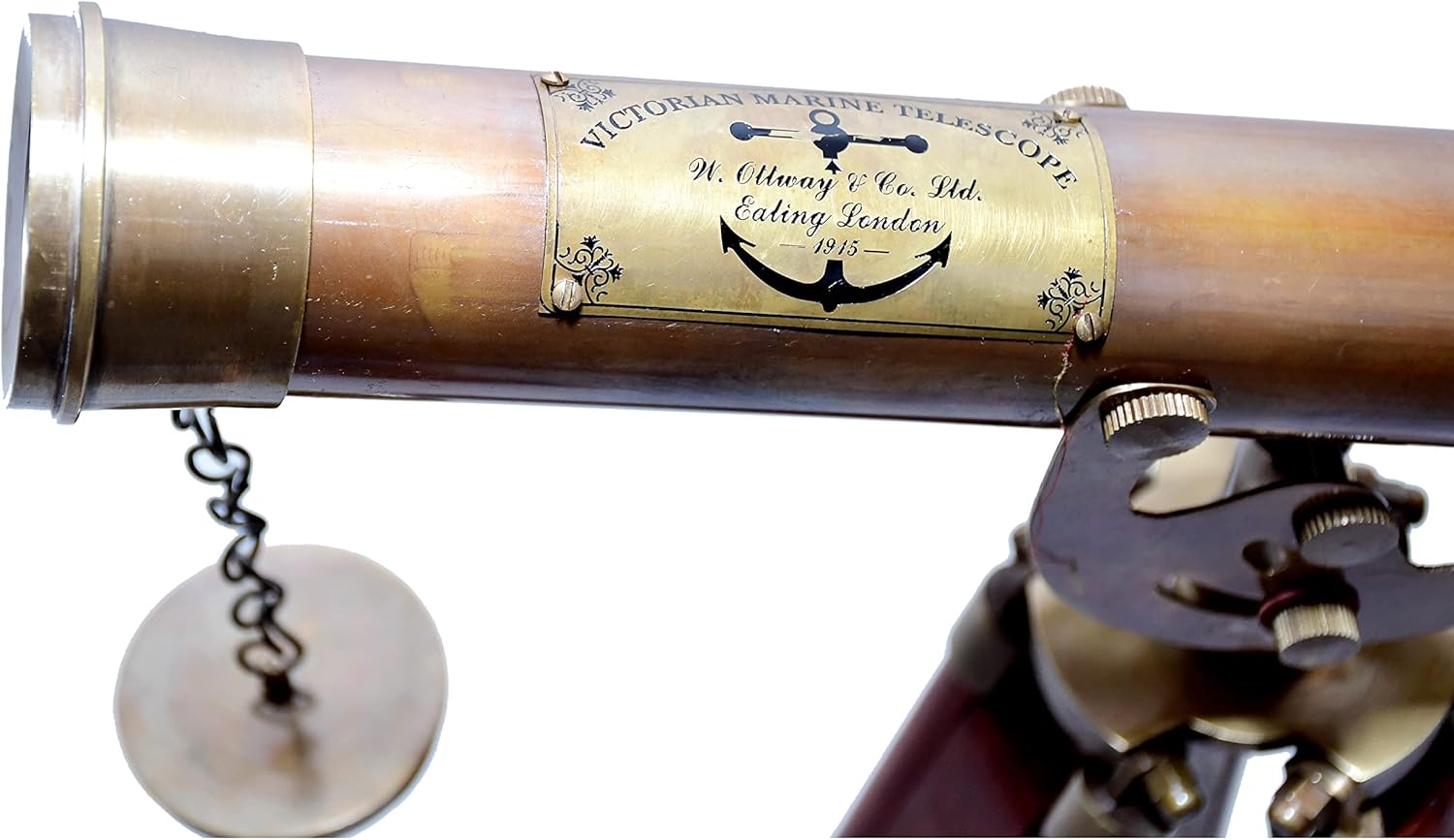 Vintage Brass Telescope Floor Standing Nautical Decor