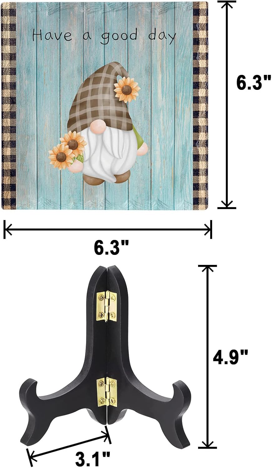 Wooden Stand Desk Decor Sign with Flowers Have a Good Day