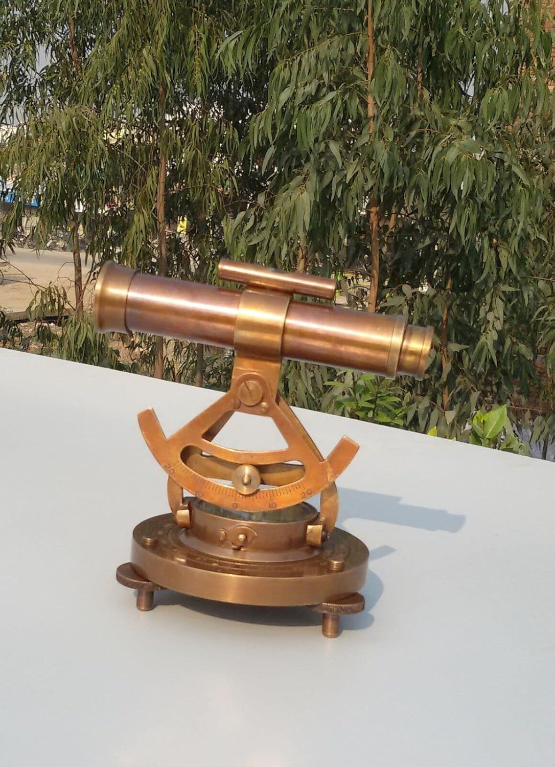 Vintage Brass Theodolite Alidade Transit Telescope for Home Dcor