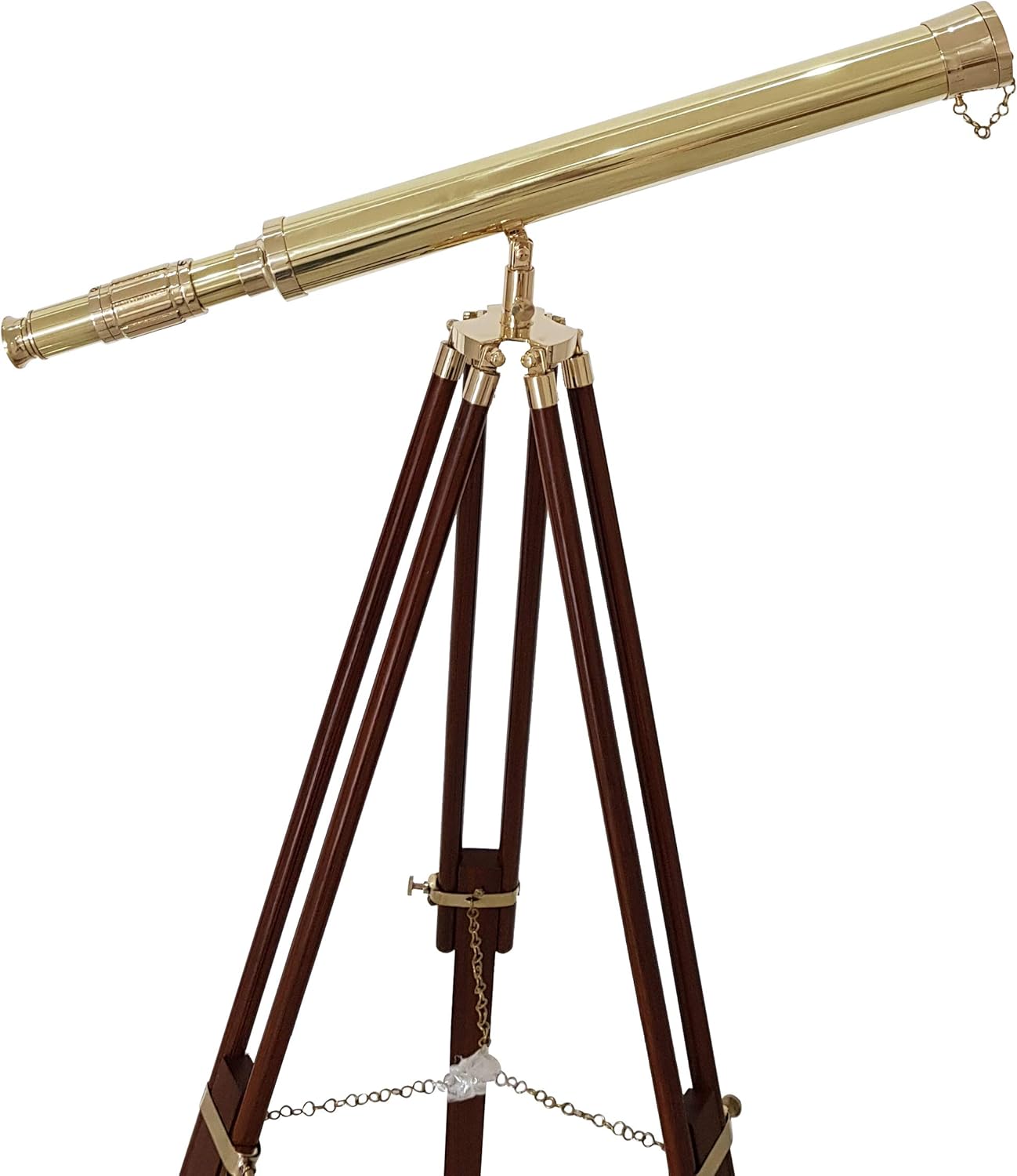 55 Inch Nautical Brass Floor Telescope - Shiny Bronze Decorative Masterpiece