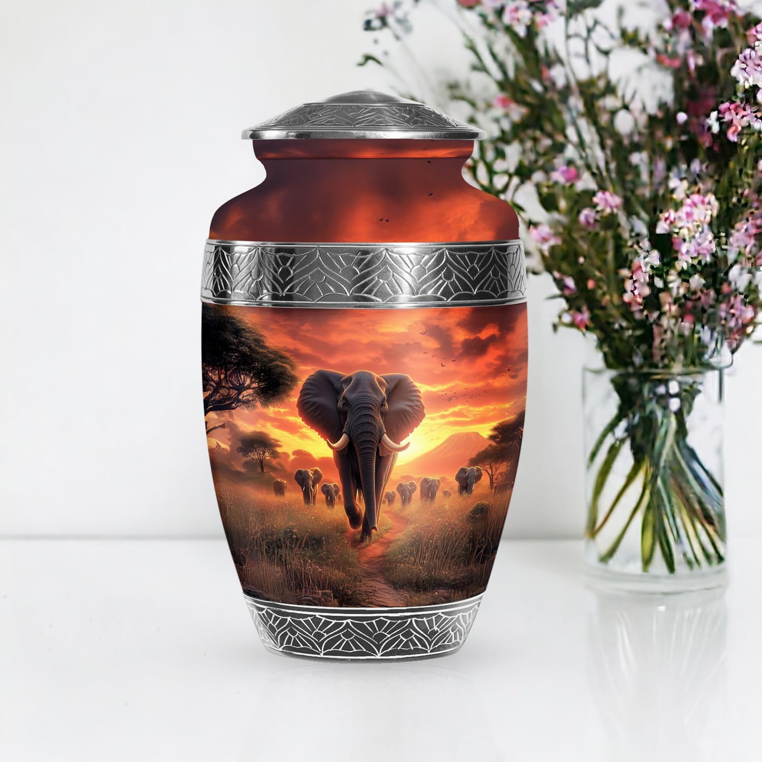Saburial Elephant Unique Burial Urn for Human Ashes - 10 Inch Large Adult Urn