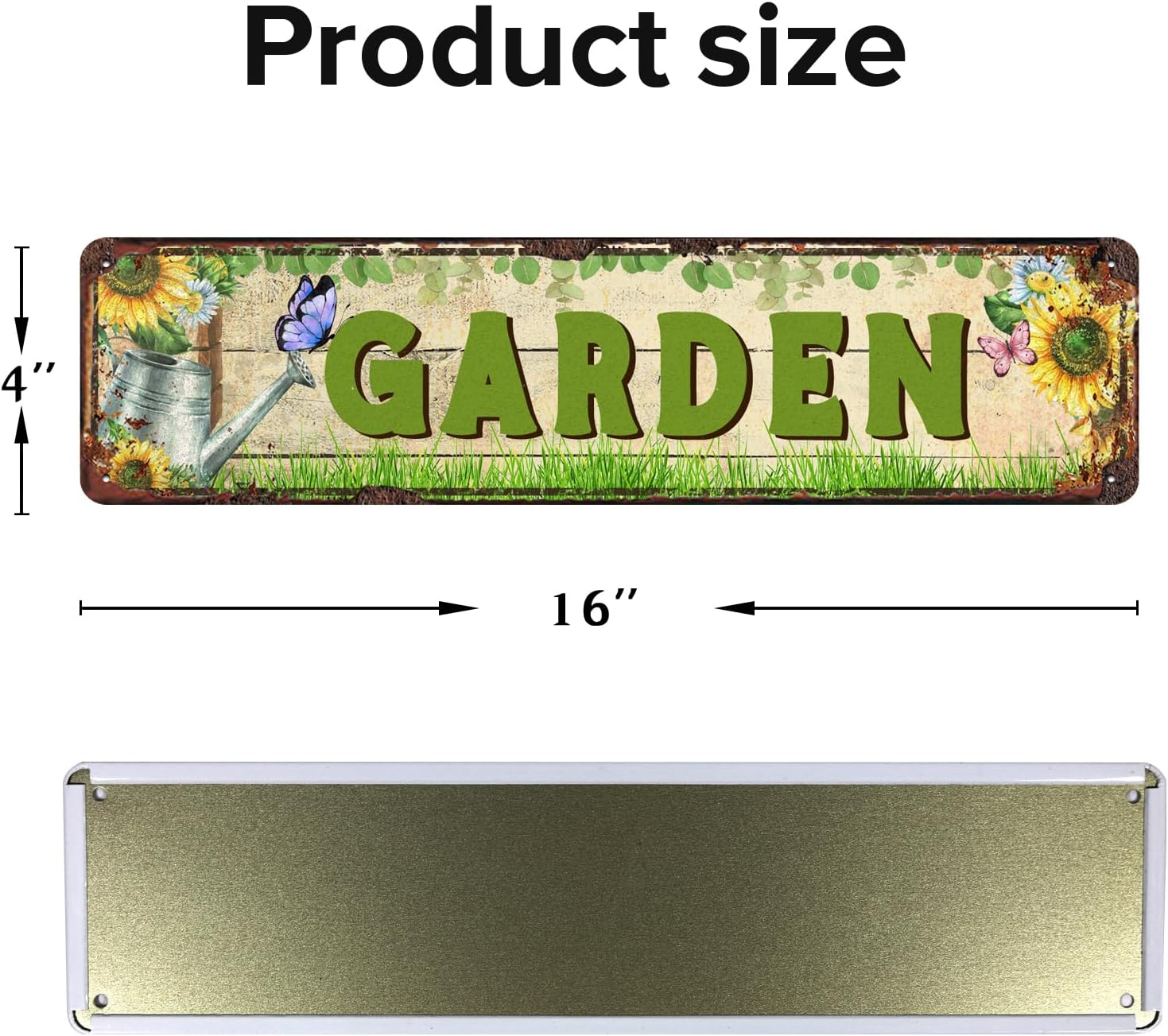 Vintage Garden Themed Decorative Tin Sign 16x4 Inch