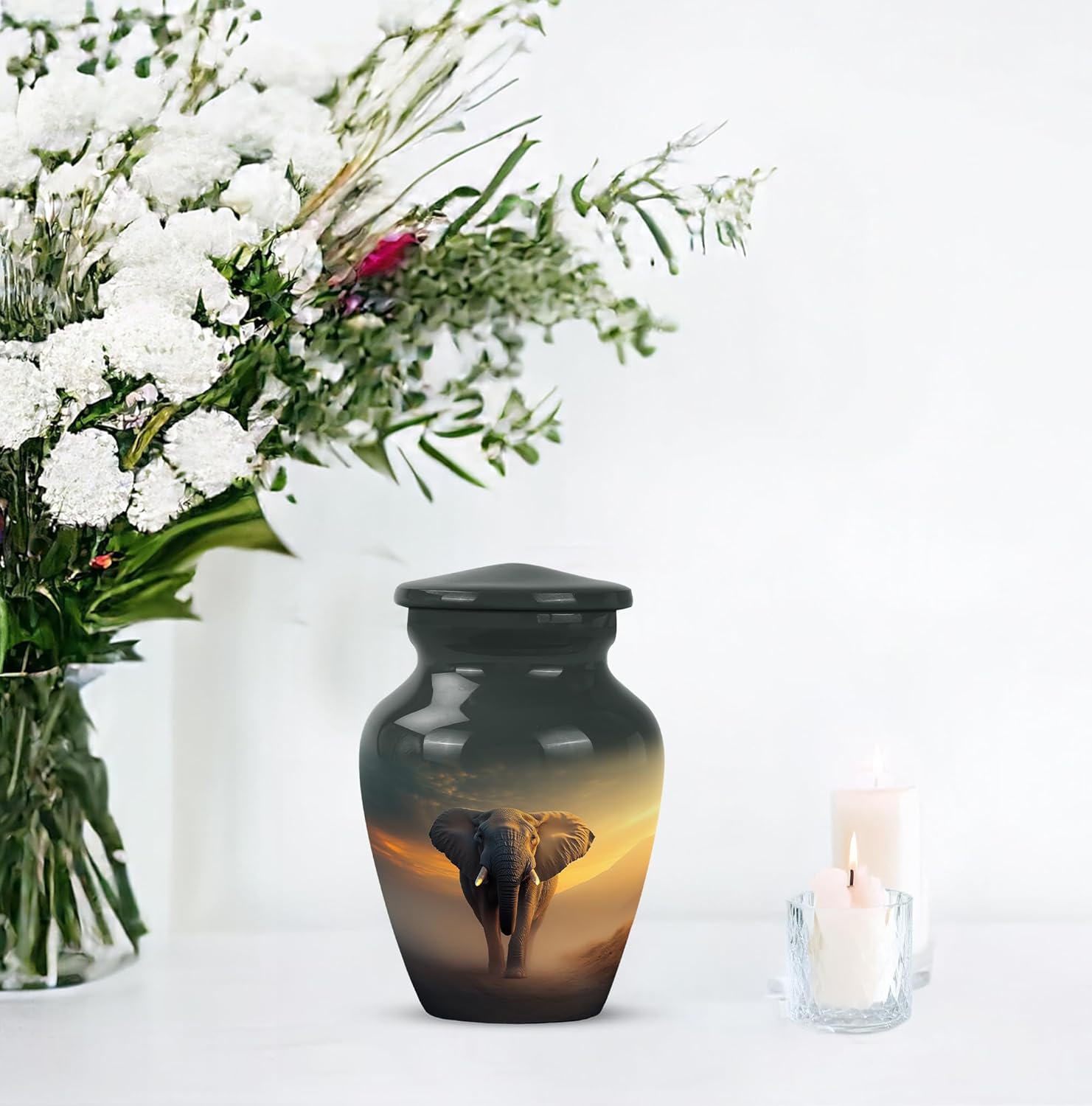 Elephant 3-Inch Cremation Urn for Ashes - Small Keepsake Urn for Men and Women